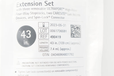 Braun 490419 Extension Set 43 inch x 7.4 mL